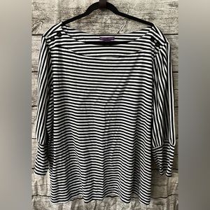 Beverly Drive plus black white boatneck top, sz 24/26